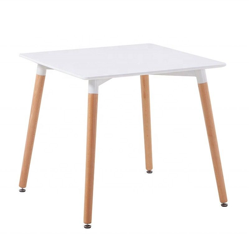 NO Garantia dobrável personalizada prática profissional quadrada mesa de jantar com perna de madeira maciça mesa de café embalagem de correio