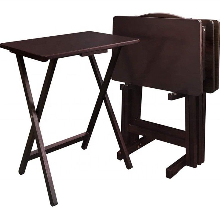 Mesa de jantar dobrável de madeira maciça para estudo e portabilidade em ambientes externos