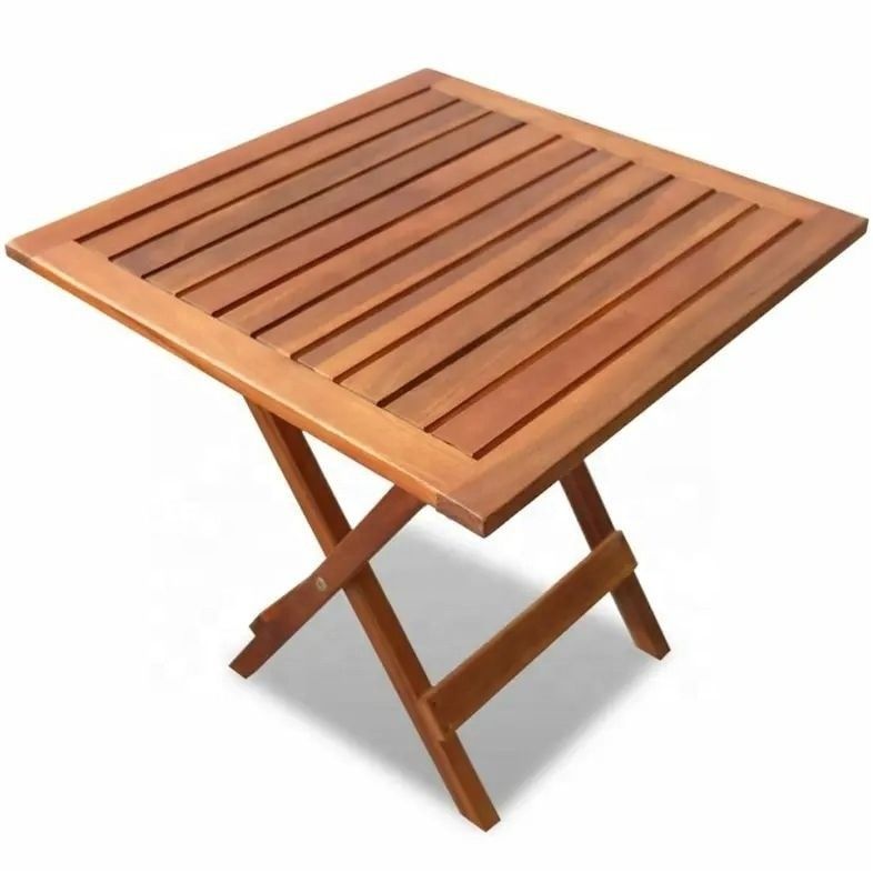 Picnic Quadro de madeira maciça de mesa de jardim dobrável para café ao ar livre bebidas de chá e pátio lateral