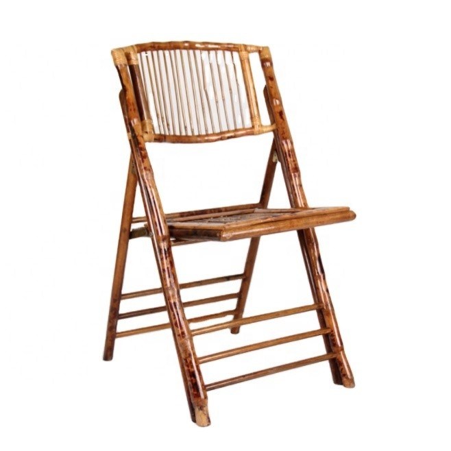 Rattan / Wicker Material de apoio de assento cor personalizada rústica de bambu dobrável cadeira de jantar ao ar livre