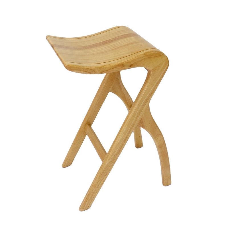 Desenhos personalizados Vintage Solid Wood Bar Stool W35*D43.5*66.5CM para sala de estar alta Cadeira de jantar de madeira