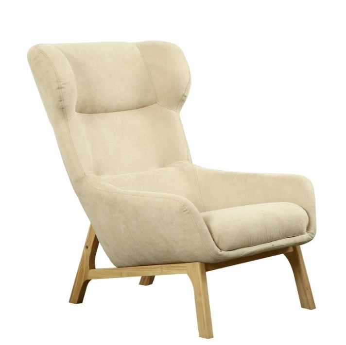 65cm*52cm*93cm Modern Lounge Chair com segurança e pernas de madeira maciça em vermelho/amarelo/verde/azul/branco/café/cinzento/rosa