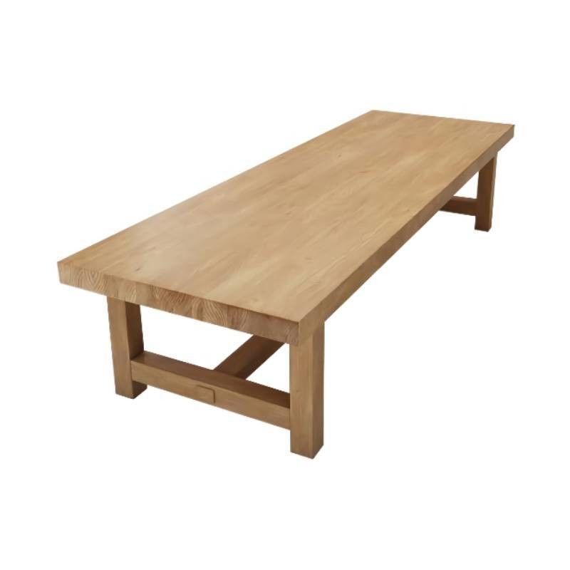 Mesa de jantar nórdica de madeira de pinho para restaurante Madeira maciça Banquete de casamento Cozinha de madeira
