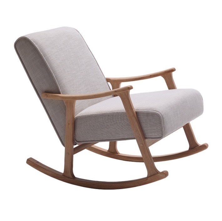 Prática cadeira de balanço de madeira de esponja de alta densidade para sala de estar estilo europeu