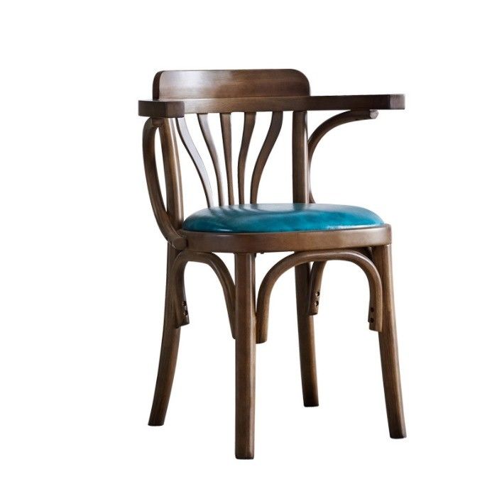 Modelo de design contemporâneo Cadeira de restaurante de madeira maciça estofada para distribuição de móveis domésticos
