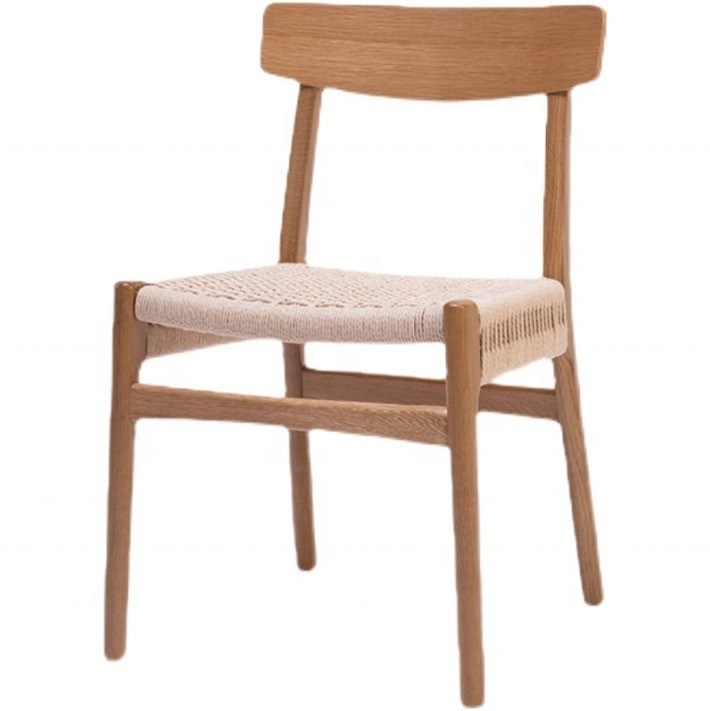 Mobiliário clássico de sala de jantar e sala de estar Bom design Cadeiras antigas de carvalho de madeira Wishbone com assento de corda