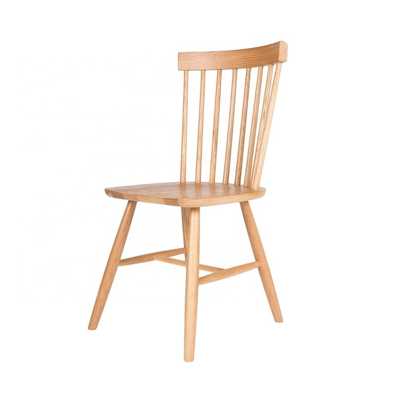 Cadeira de jantar de madeira maciça moderna e sem dobragem para decoração de sala de jantar