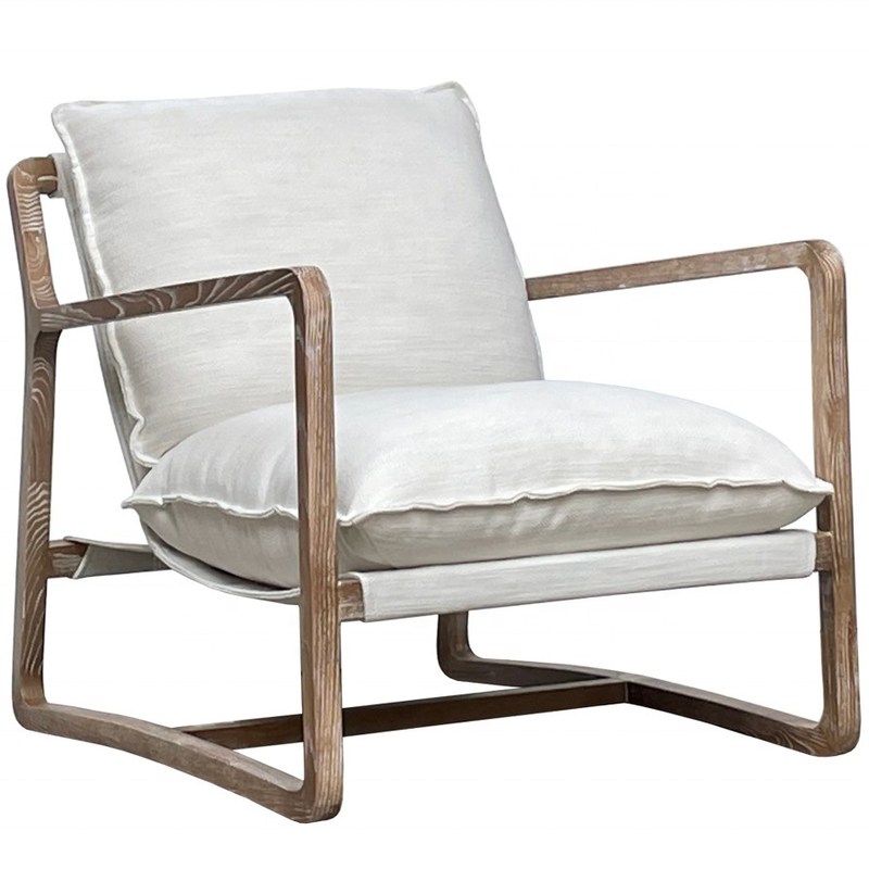 Mobiliário de sala de estar Melhor cadeira de madeira com assento estofado e moldura de madeira maciça