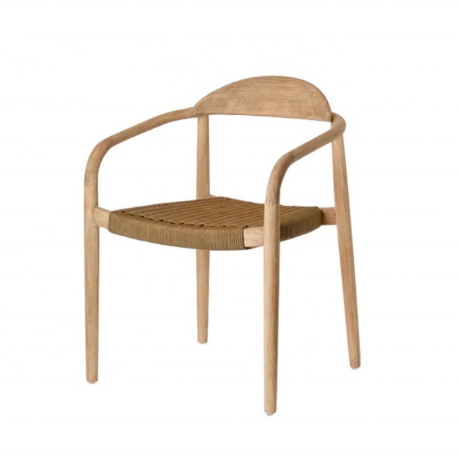 Melhor Venda Sala de estar moderna Braço de madeira cadeira de corda com braço e embalagem de correio