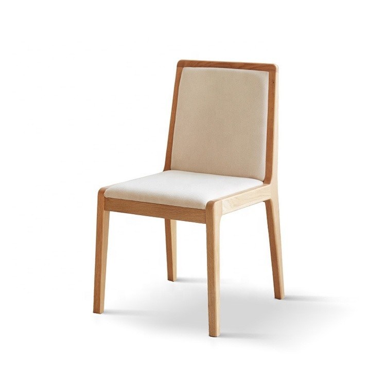 Cadeira de jantar de madeira sólida de estofado nórdico Design durável e sofisticado