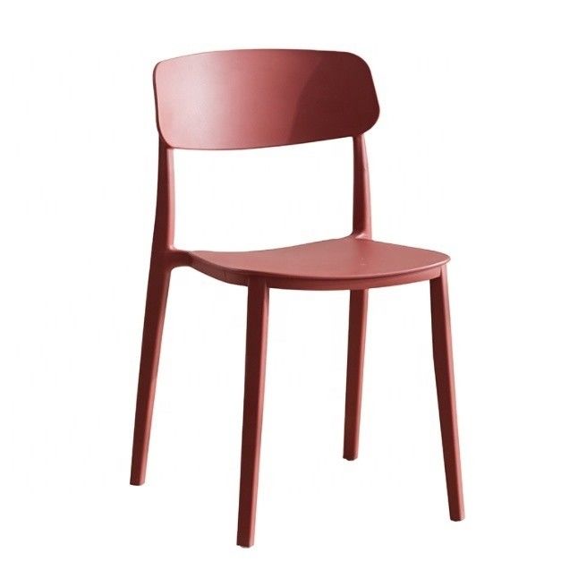 Cadeira de plástico vermelha empilhável para design nórdico moderno em restaurante de hotel banquete ou área de refeição em casa