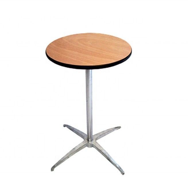 Tabela redonda de madeira quadrada de cor personalizada com moldura de metal para cocktails de restaurante em design nórdico moderno e simples
