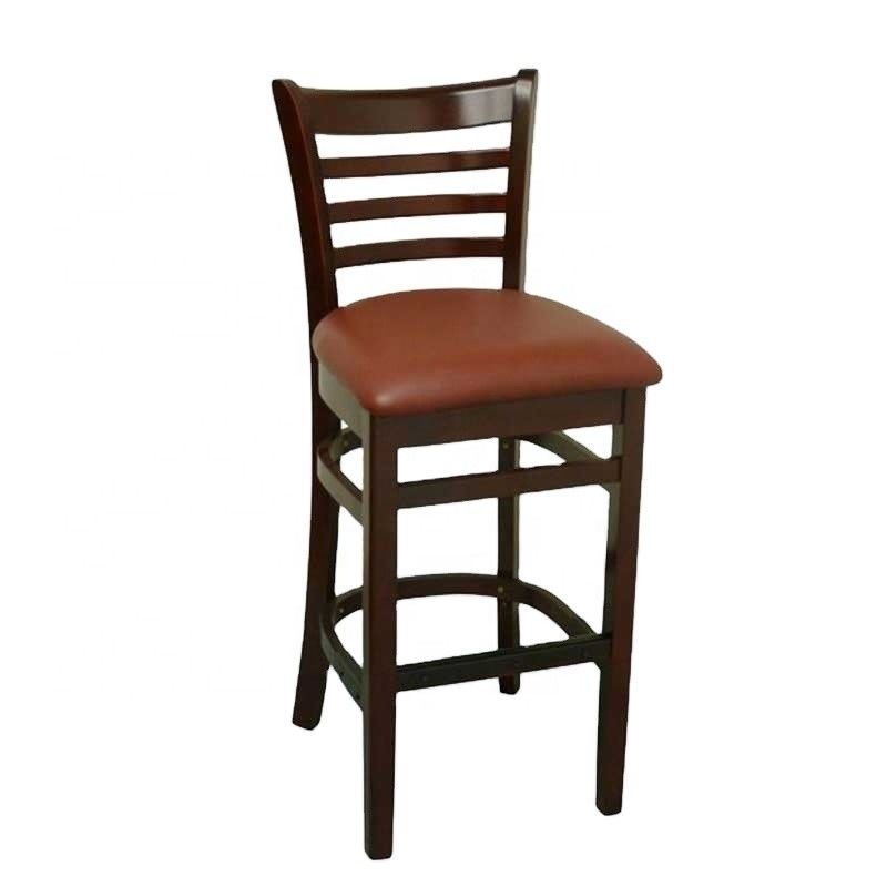 Barstool de madeira para restaurante cozinha cadeira de sala de jantar na natureza cores populares móveis de bar