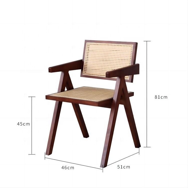 Mobiliário de sala de jantar Luxo Nórdico Cadeira de Rattan Vintage Balcão Lazer Cadeira dobrável de madeira com caixa de correio Y