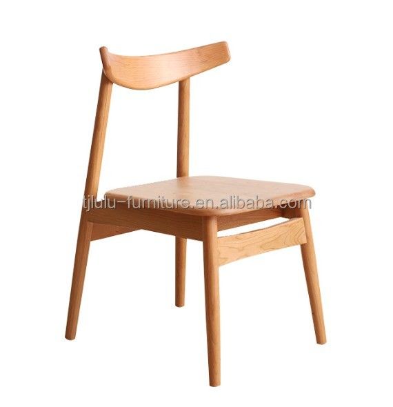 Cadeira de jantar de madeira maciça com estilo de design moderno para móveis de sala de jantar em Café Restaurante e design simples nórdico