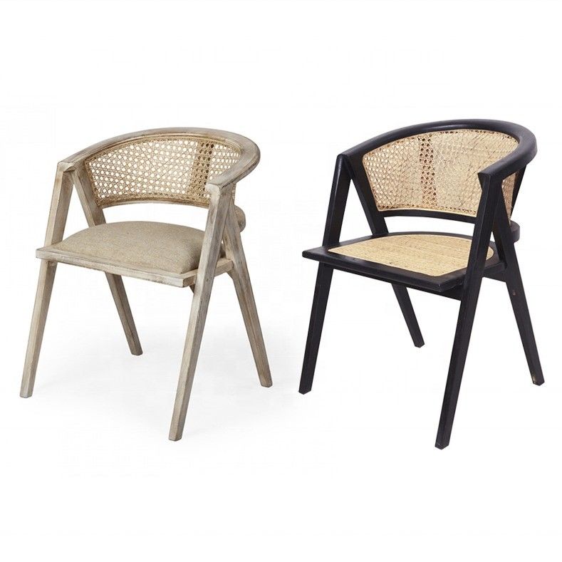 Hotel Nordic Madeira Sólida Wicker Rattan Cadeira de Sustentável Sala de jantar Sala de estar Poltrona de Rattan