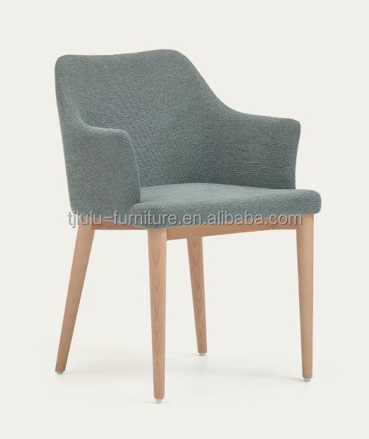 Solid Wood Leg Living Room Leisure Chair Backrest Design exclusivo de tecido Cadeira de jantar para mobiliário de sala de jantar moderna