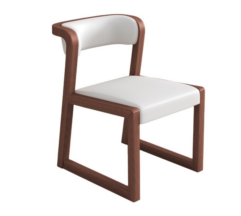 Cadeira de madeira PU de couro/algodão e linho W56*D51*H71CM para sala de jantar restaurante em estilo nórdico moderno sem dobragem