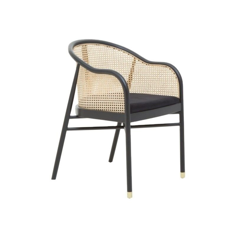 Poltrona chique simples de couro PU / tecido e rotão Refeição Mobiliário de sala de estar Restaurante Cobertura estilo japonês Cadeira de madeira moderna