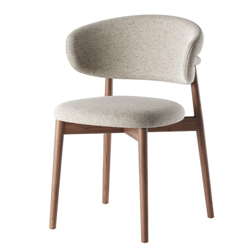 Cadeira de jantar de madeira maciça moderna nórdica estofada com acabamento em nitrolacque e cadeiras de restaurante de madeira