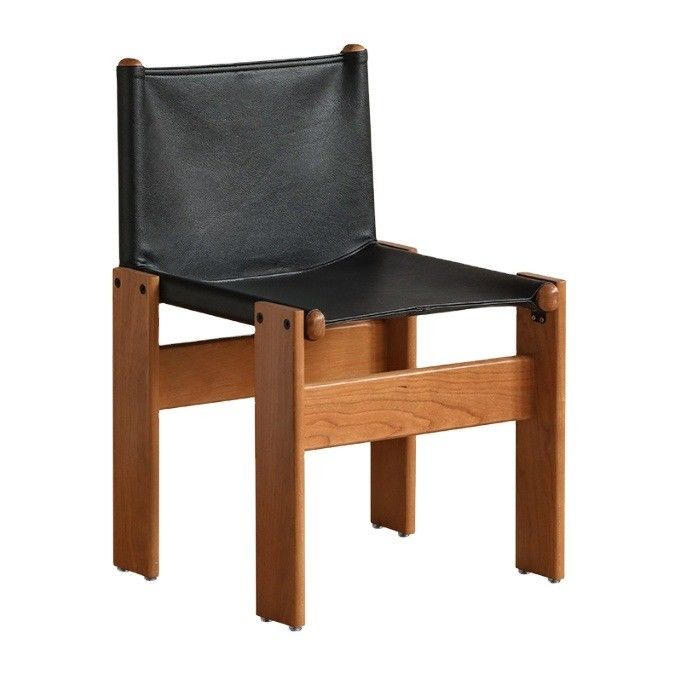 Cadeira de jantar italiana clássica de luxo moderna de cera de óleo de couro de madeira para mobiliário de sala de estar dentro de embalagem de correio N