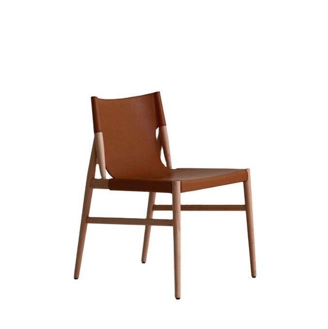 Cadeira de jantar de madeira italiana clássica de luxo moderna Cadeira de café estilo preto/marrom mobiliário de sala de estar de couro PU