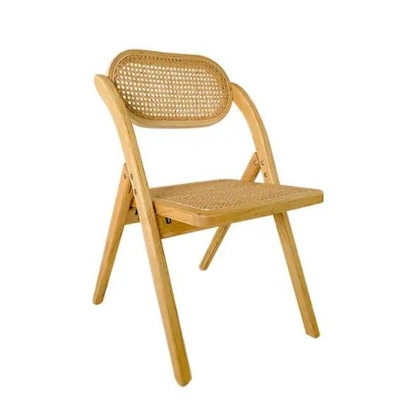 Mobiliário para o lar em geral Cadeira dobrável de estilo francês moderno resistente Cadeira de retalho de rotão Cadeira de jantar de madeira maciça Cadeira dobrável