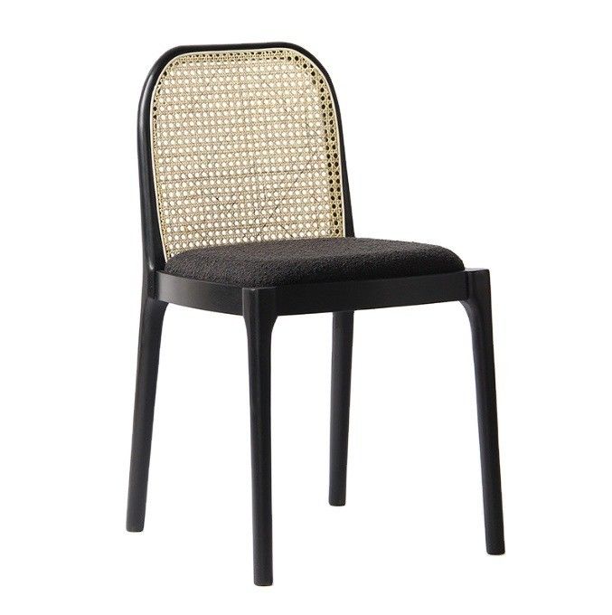 Cadeira de jantar de lã de cordeiro / veludo W47*D50*H78CM Luxury Modern Wood para móveis de sala de estar