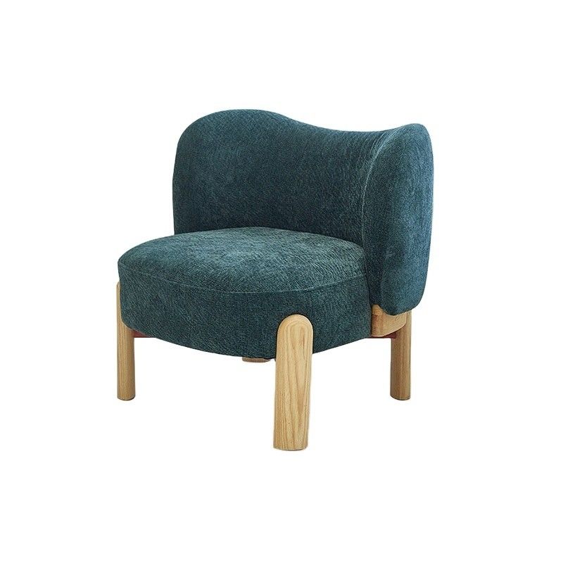 Popular Mobiliário de sala de estar Moderno Madeira Sólida Cão de lã / Veludo Sofá único Cadeira com pernas de nozes e design de luxo leve