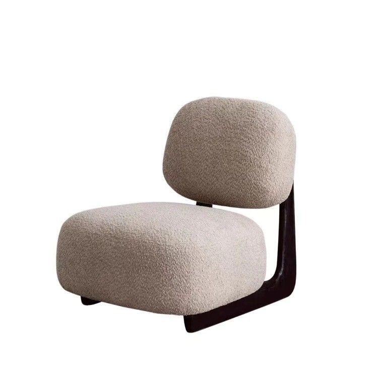Madeira maciça Lounge de lazer Tecido Mobiliário de sala de estar Sofá Cadeira nórdica 50pcs Sofá de madeira moderna Cadeira estofada Cadeira