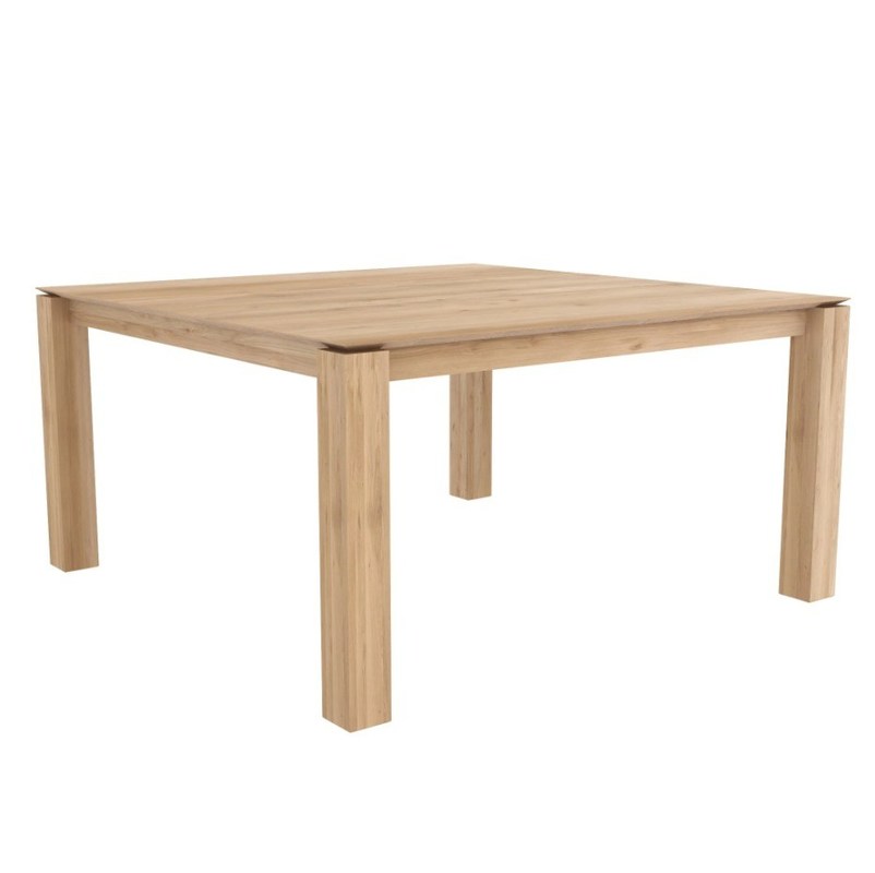 Casa Móveis Mesa de jantar de madeira maciça em cor natural para sala de jantar moderna