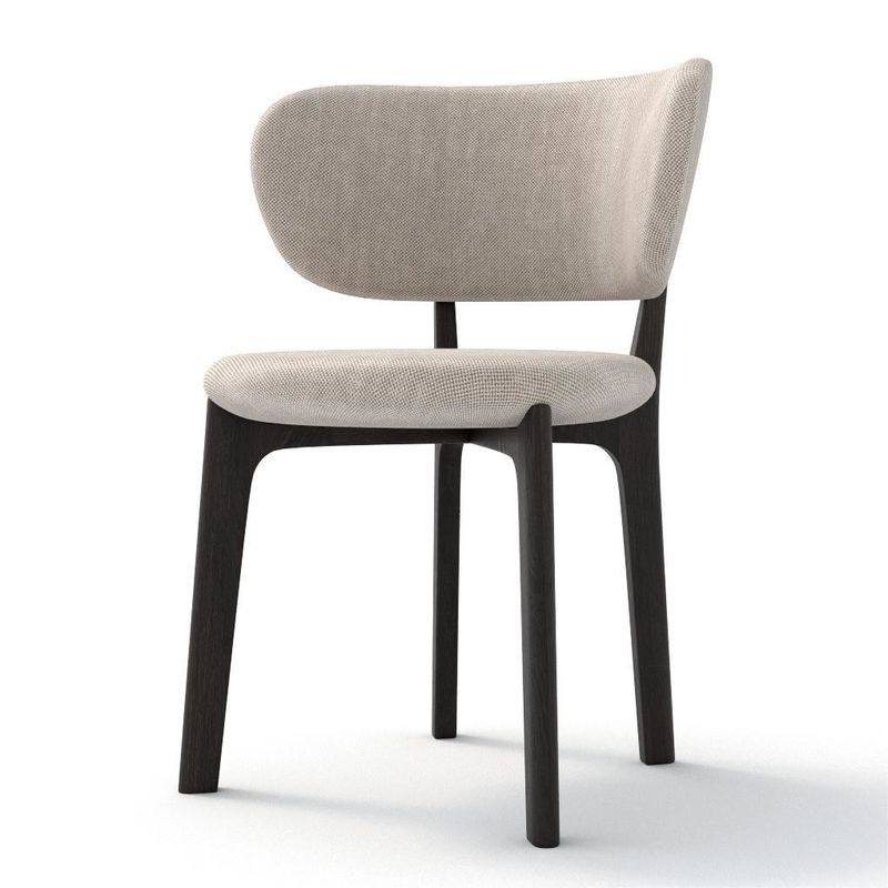 Cadeira moderna em madeira maciça estilo creme para móveis de sala de jantar minimalista