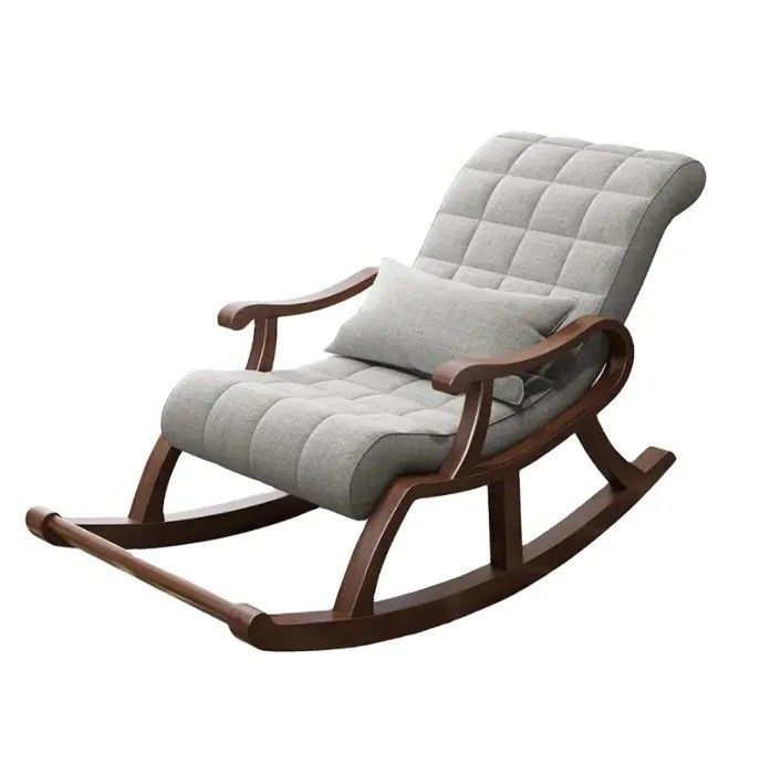 Cadeira de balanço de madeira maciça W60*D135*H85CM para sala de estar