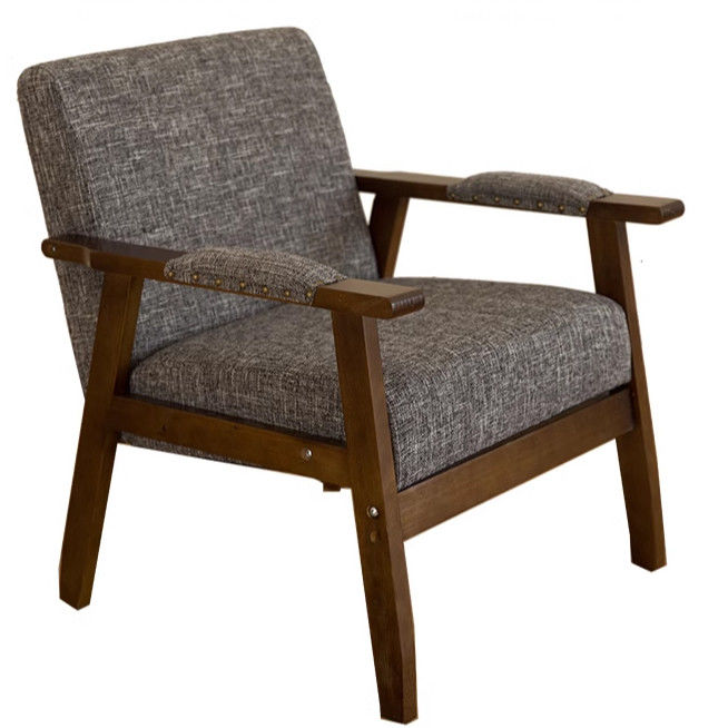 Modern Design Soft Seat Chair para sala de estar e hotel W65*D59*H75CM Solid Wood Fabric Sofa Chair