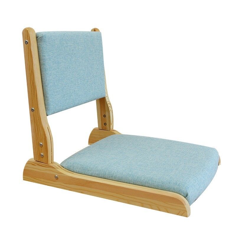 Cadeira de sala de estar de estilo moderno Tatami japonês de madeira sem pernas Cadeira de chá com suporte traseiro Cadeira de chão de madeira maciça