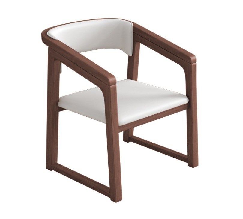 Cadeira de madeira de couro de madeira maciça de cor personalizada W56*D51*H71CM Cadeira de sala de jantar Nordic Design Cadeira de madeira moderna