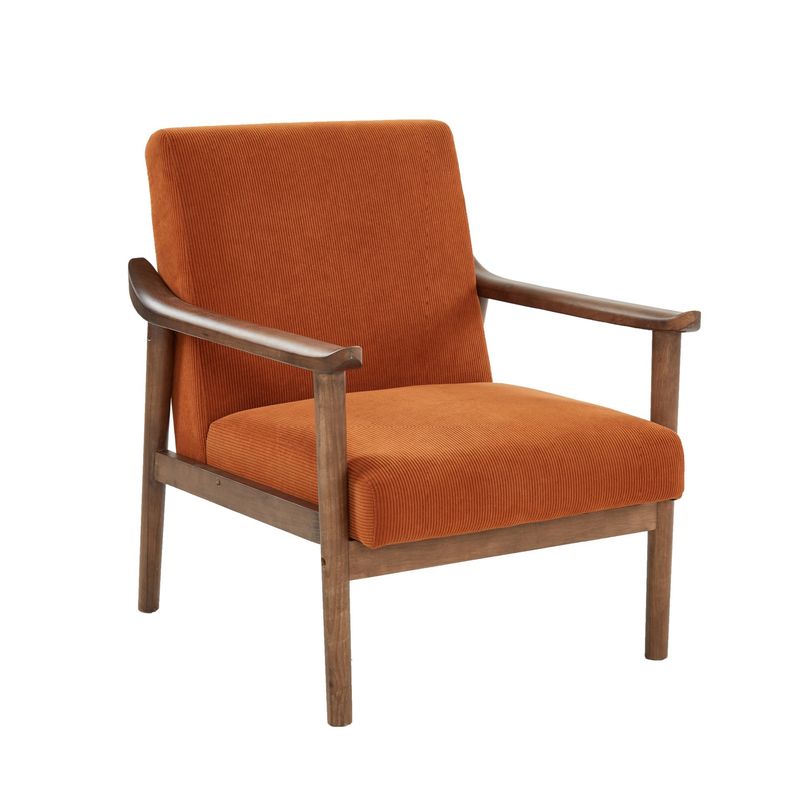 Modern Fabric Chaise Lounge Sofa Single Sofa Chair Solid Wood Sofa Chair com embalagem de correio em estilo cadeira de lazer