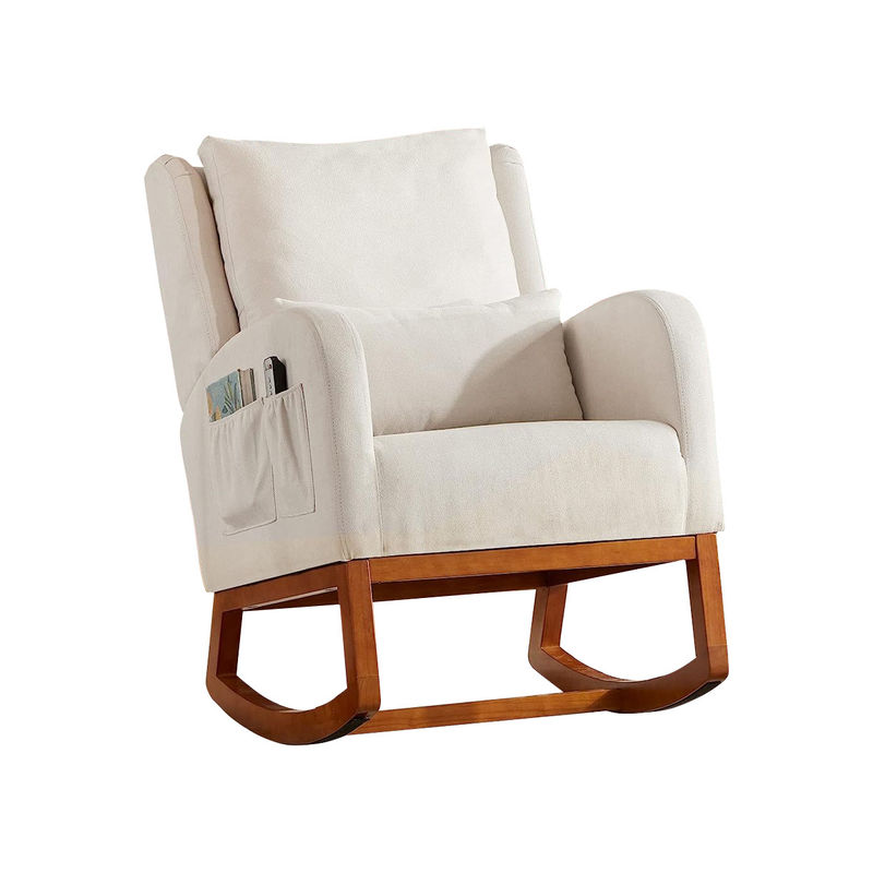 Tecido nórdico Minimalista Café Cadeira de salão de madeira Accent Cadeiras de lazer Poltrona Casa Mobiliário de escritório Sofá único Cadeira