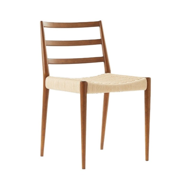 Quadro de madeira maciça Desenhos personalizados Vintage Hotel Cadeira de jantar de cordão tecido para eventos