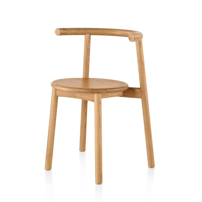 Casa Móveis Sala de estar nórdica Cadeira de jantar de madeira maciça com encosto e acabamento nitrolacque