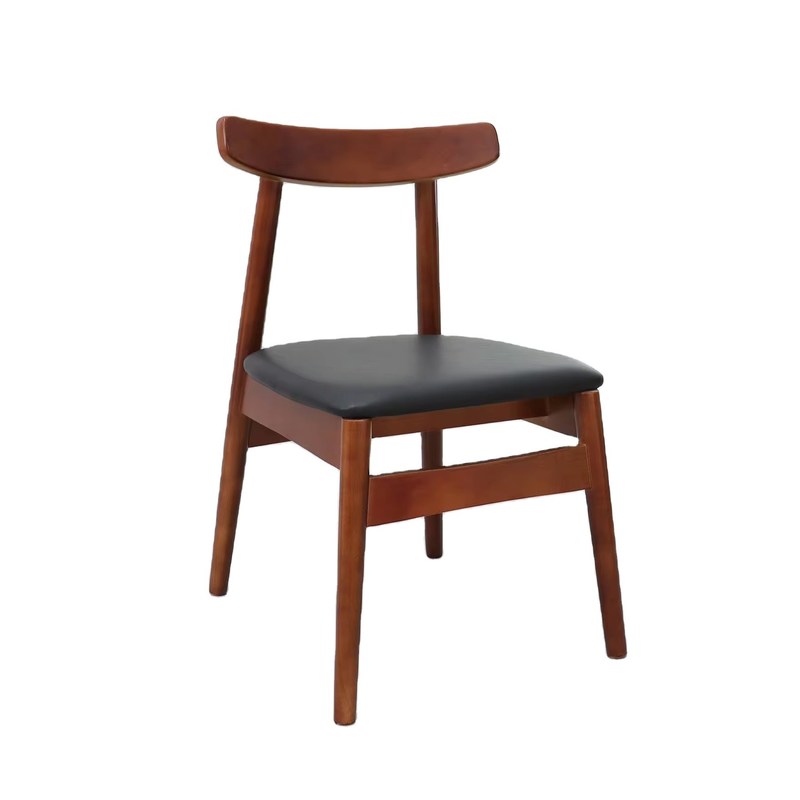 Hotel Restaurante Cadeiras de jantar de madeira maciça com assento estofado e opções personalizáveis