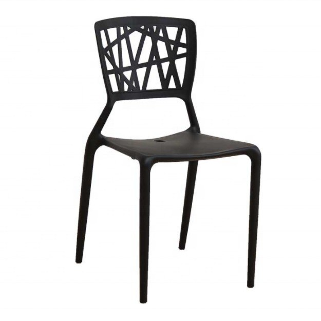 Cadeira de jantar de plástico de design moderno dobrável para mobiliário de café empilhável empilhável