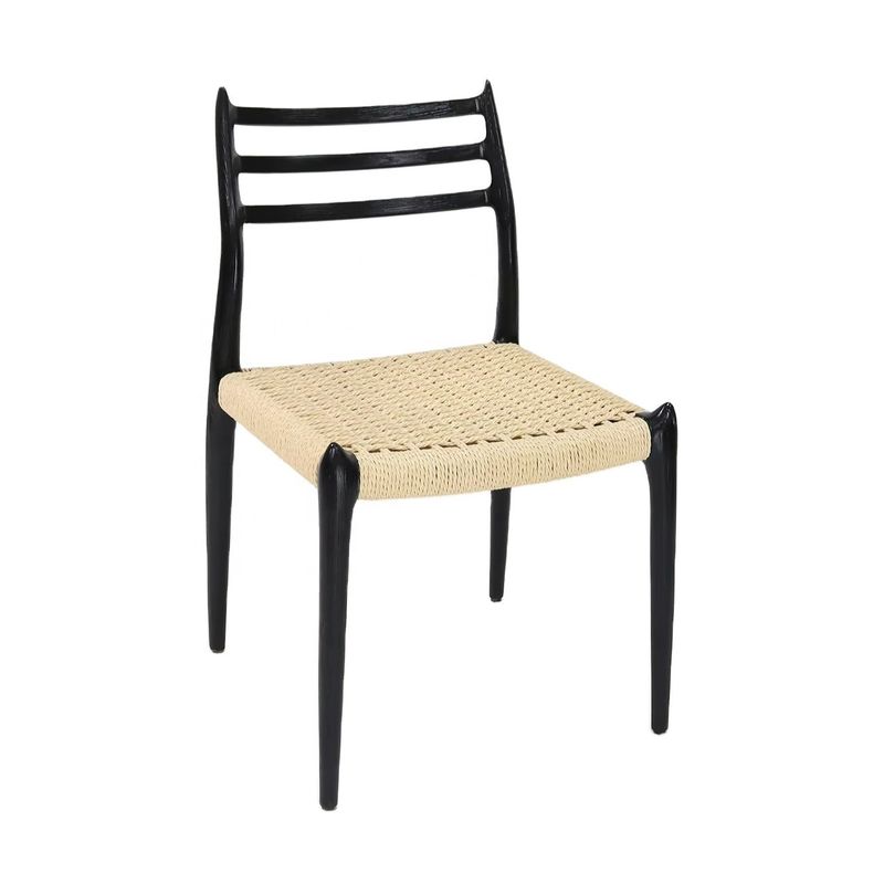 Cadeira de cordas de madeira maciça sem braços Cadeira de conforto Sala de jantar Sala de estar Cadeira de cordas Mobiliário com NO dobrado