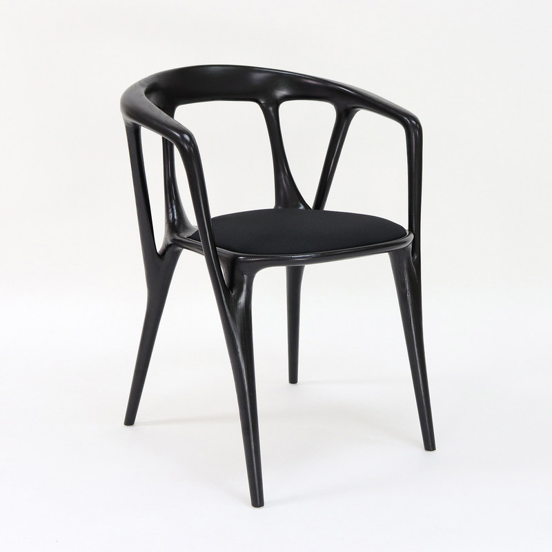 2024 Vintage Nitrolacquer Finish Madeira Artística Mobiliário personalizado Tecido Estofado Cadeira de jantar para restaurante