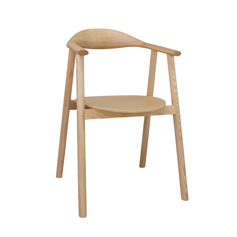 Assento de mesa de madeira maciça de cinzas para mobiliário doméstico em restaurante moderno