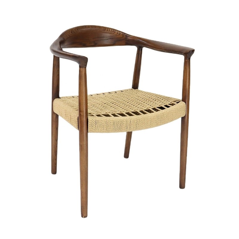 Cadeira de apoio de braço Kennedy personalizada Moderno estilo nórdico Presidente de madeira maciça Cadeira de jantar para restaurante e café