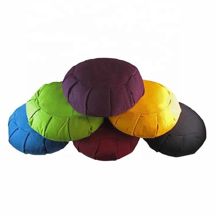 Modern Dark Blue Cotton Canvas Tecido cadeira de jantar com Bolster Buckwheat casca e madeira sólida