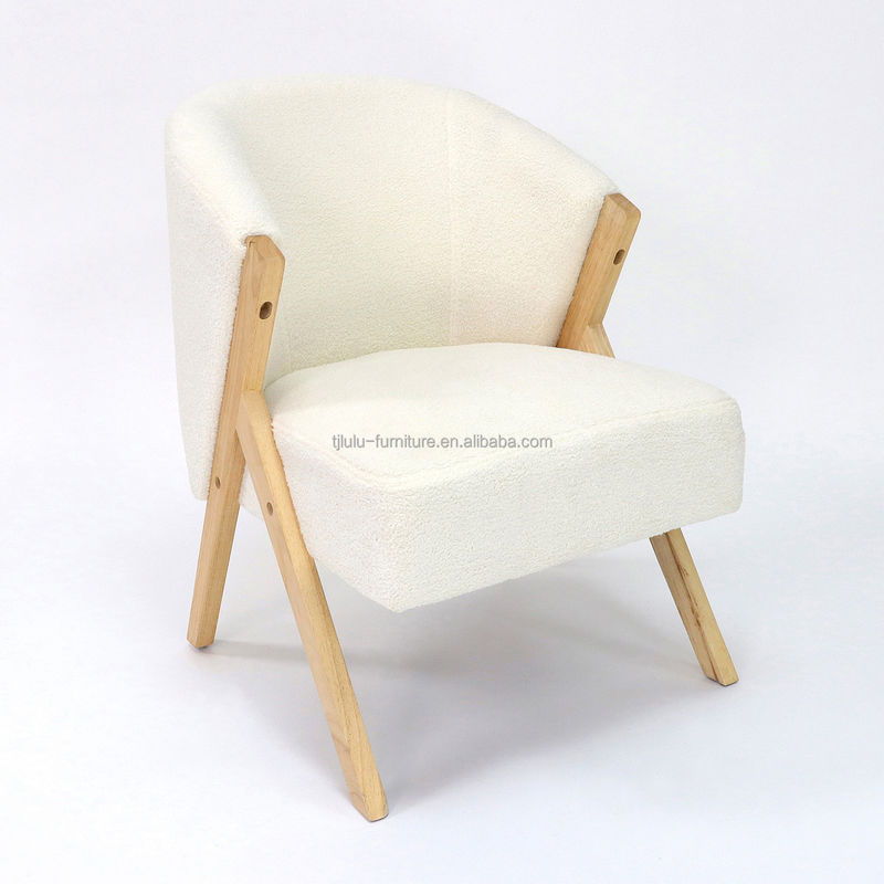 Sofá Natural de Madeira Sólida Cadeira Nordic Design para Mobiliário de Sala de estar Cor Natural Estilo de lazer
